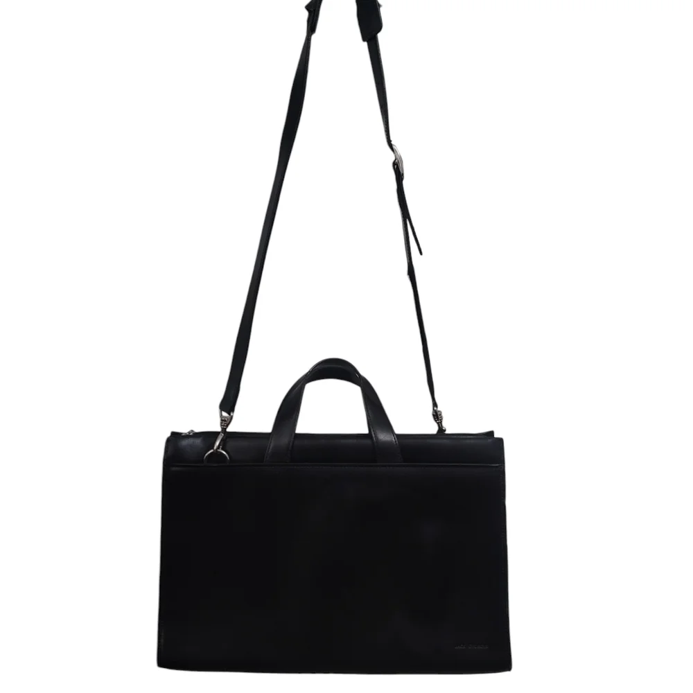Jack Georges Milano Leather Laptop Business Case Black